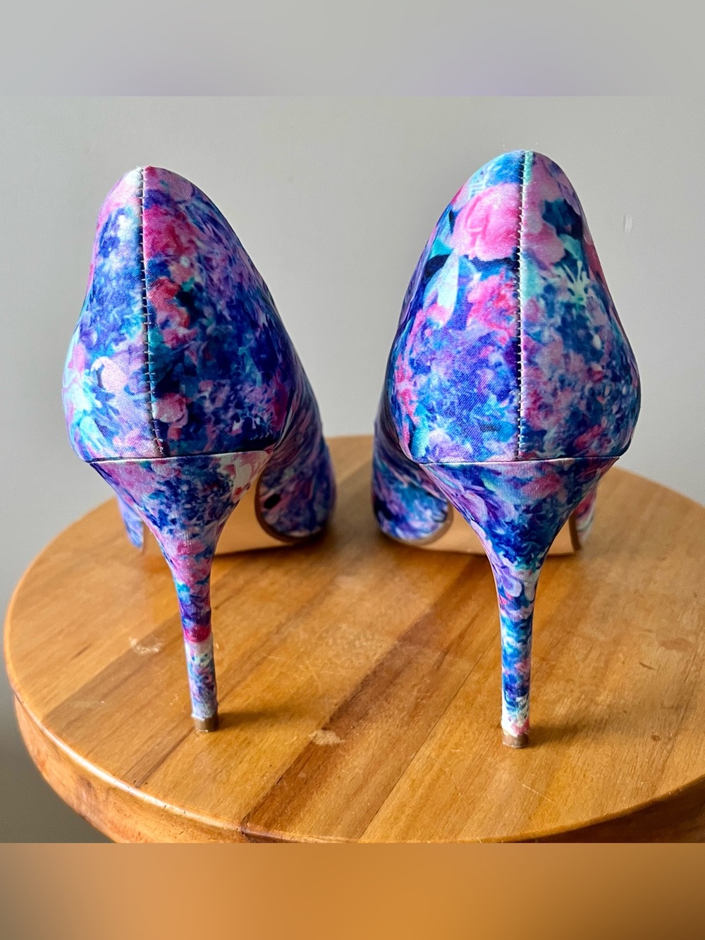 Sears Floral Pink and Purple Pointed-Toe High Heels Size 8 - Going Out Y2K Party - Picture 5 of 10